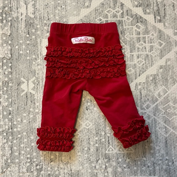 NWOT Rufflebutts red leggings size 0-6 months. - Picture 2 of 2